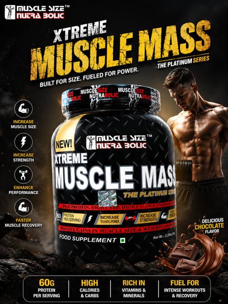 MUSCLE SIZE Xtreme Muscle Mass High Protein Weight Gain Supplement Weight Gainers/Mass Gainers