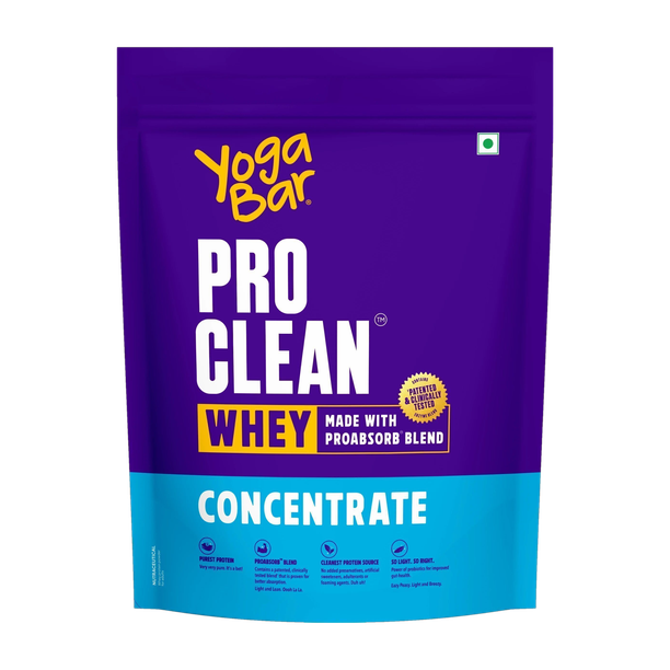 Yogabar Whey Protein Concentrate 1kg|27g Protein per Serve|Unflavoured Protein Powder| Whey Protein (1 kg, Unflavored)