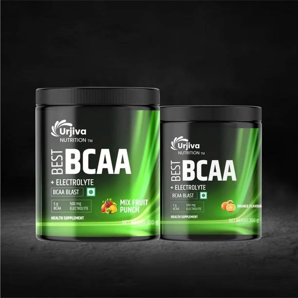 Urjiva NUTRITION Best BCAA +Electrolyte Orange + Mix Fruit Flavor Health Supplement (pack of 2) BCAA