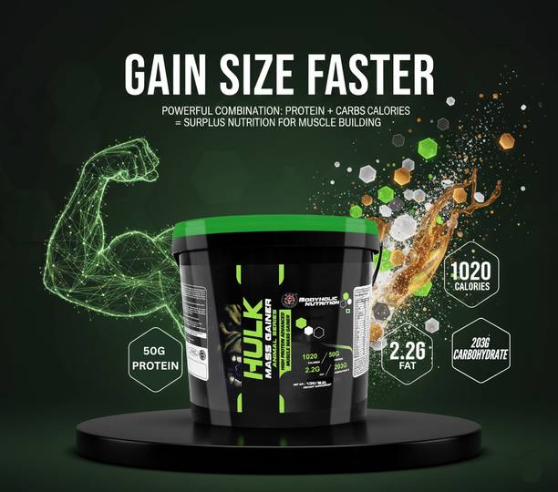 BODYHOLIC Nutrition Hulk Mass High Protein Extra Muscle Gain (10lbs) Weight Gainers/Mass Gainers