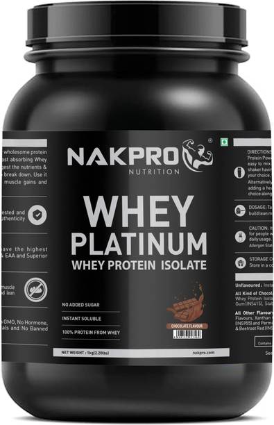 Nakpro Platinum Whey Protein Isolare, Jar - 28g Protein, Trustified Certified Whey Protein