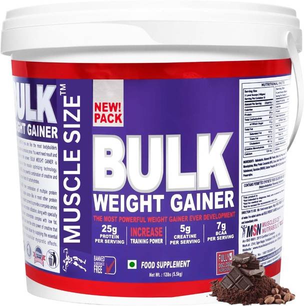 MUSCLE SIZE Bulk Mass Gainer For Bulk Gain 12lbs Weight Gainers/Mass Gainers