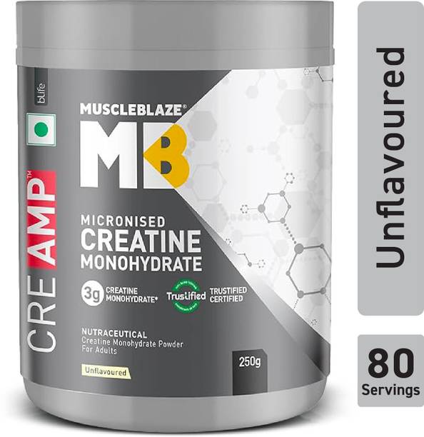 MUSCLEBLAZE Micronised Creatine Monohydrate CreAMP Powder, Trustified Certified Creatine