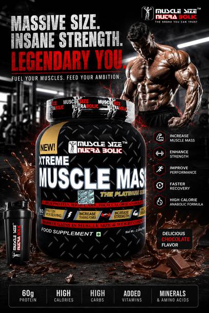 MUSCLE SIZE Xtreme Muscle Mass High Protein Weight Gain Supplement Weight Gainers/Mass Gainers