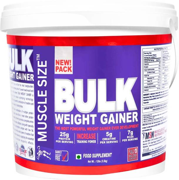MUSCLE SIZE Bulk Weight Gainer (11lbs) The Most Powerful Weight Gainer Weight Gainers/Mass Gainers