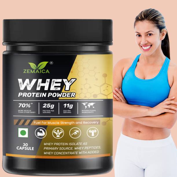 ZEMAICA Whey Protein Capsule Muscle Building Weight Gai...