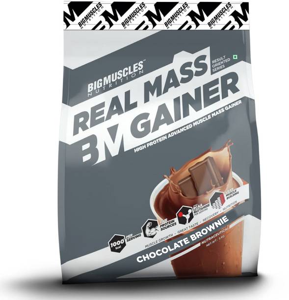 BIGMUSCLES NUTRITION Real | High Protein Muscles | Added BCAA, Glutamine Weight Gainers/Mass Gainers