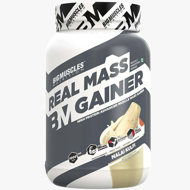 BIGMUSCLES NUTRITION Real Mass Gainer | High Protein Muscles Mass Gainer | Added BCAA, Glutamine Weight Gainers/Mass Gainers