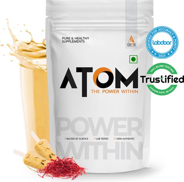 AS-IT-IS Nutrition ATOM Whey Protein 3lbs, 27g protein, Isolate & Concentrate, Kesar Kulfi Whey Protein