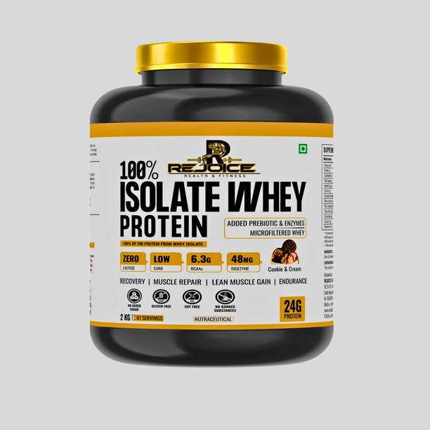 Rejoice Life Ingredients Isolate Whey Protein Sugar Free | 67 Servings | 24g Protein, 6.3g BCAA per Scoop Whey Protein