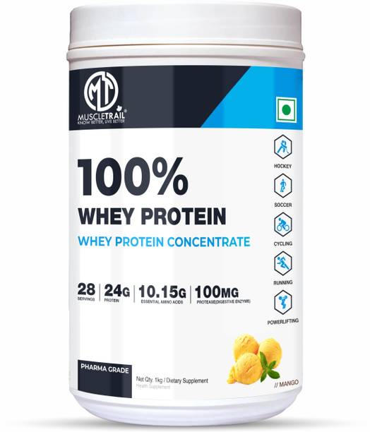Muscle Trail Whey Protein Concentrate, 24g Protein per Serving,10.15g Essential Amino Acids Whey Protein