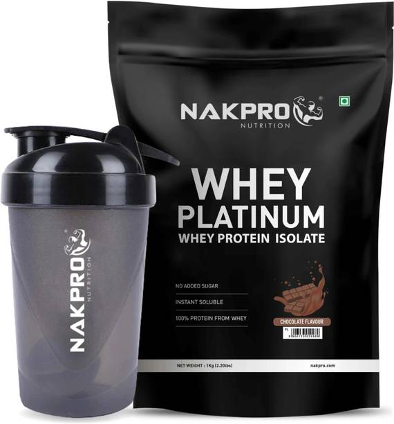 Nakpro Platinum Whey Protein Isolate with Protein Shaker Bottle Whey Protein