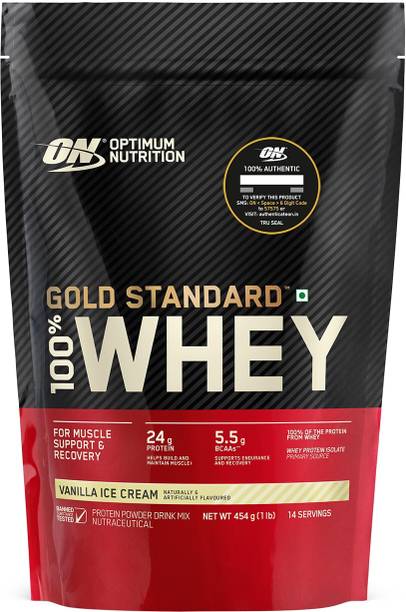Optimum Nutrition (ON) Gold Standard 100% Whey Protein Powder - Primary Source Isolate Whey Protein