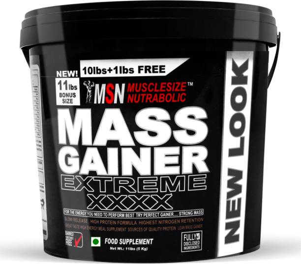 MUSCLE SIZE EXTREME MASS GAINER HIGH PROTEIN MUSCLE & SIZE GAIN (11lbs,5kg) Weight Gainers/Mass Gainers