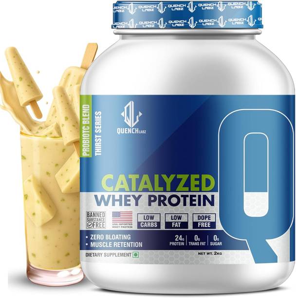 QUENCHLABZ Catalyzed Whey | 24g Protein | 0g Trans Fat | Probiotics | Digestive Enzymes Whey Protein
