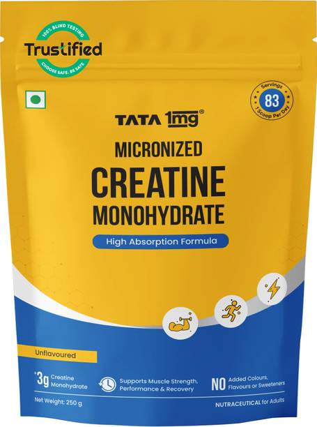 TATA 1mg Monohydrate 2X Micronized Zero Calories Fast Absorption Creatine