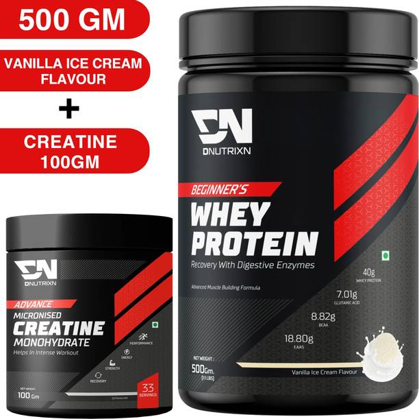 DNUTRIXN Beginner's High Whey Protein+ Creatine Monohydrate Whey Protein