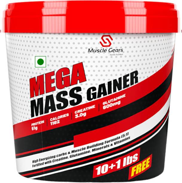 Muscle Gears Mega Mass Gainer 10lbs Malai Kulfi Weight Gainers/Mass Gainers