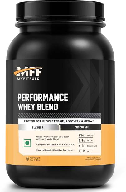 MyFitFuel Performance Whey Multi Protein Blend, 25g Protein 5.6g BCAA 12.1g EAA 1Kg Choco. Whey Protein