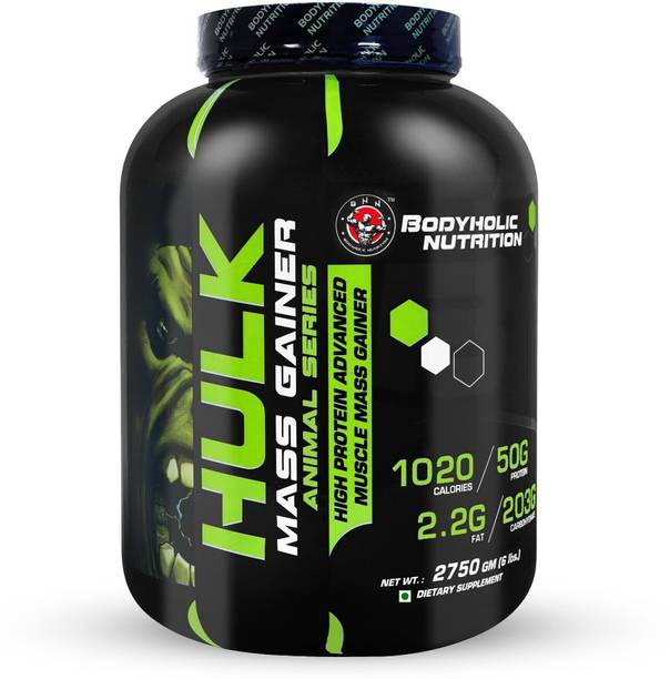 BODYHOLIC Nutrition Hulk Mass Gainer advance Muscle Mass Gain (6lbs, 2.75kg) Weight Gainers/Mass Gainers