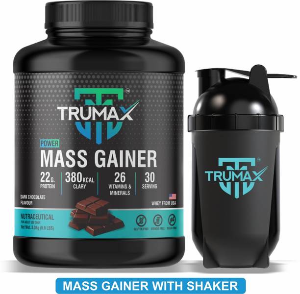 TRUMAX Power Mass Gainer 3.0kg with Shaker, Concentrate Protein Vitamins & Minerals Weight Gainers/Mass Gainers
