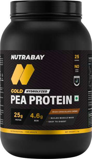 Nutrabay Gold Pea Protein Powder | 25g Pea Protein, 4.6g BCAA, 5g Soluble Fiber Plant-Based Protein