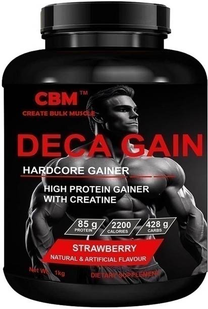 CBM Deca Gain Hardcore Gainer Strawberry 2lb Weight Gainers/Mass Gainers