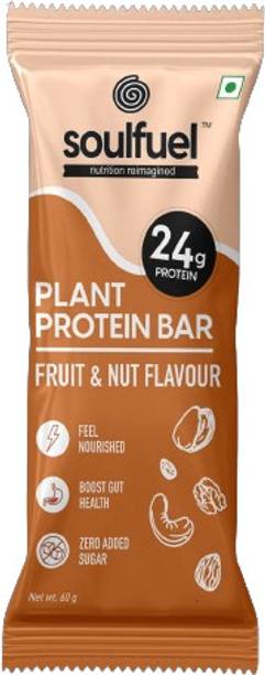 SoulFuel by Dr Muffi Plant Protein Bar | 24g Protein High Protein & High Fiber Bar | Fuel-up Faster | Plant-Based Protein