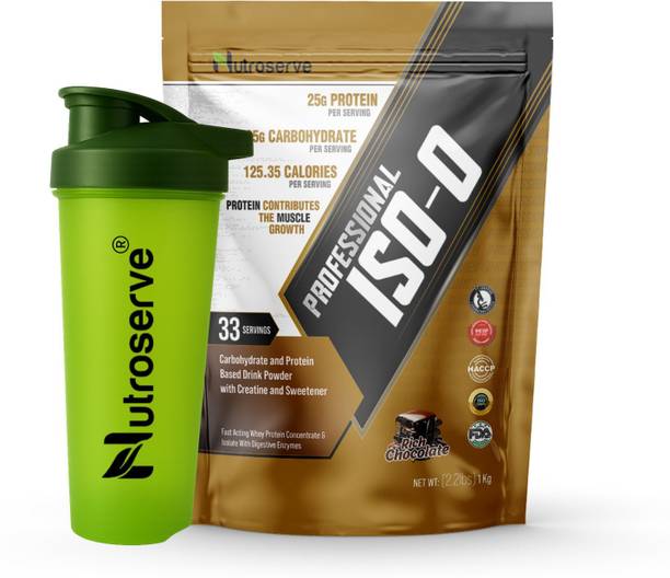 nutroserve Professional ISO-0 Whey Protein Isolate Powder with Creatine & Digestive Enzymes Whey Protein