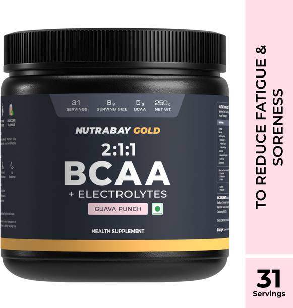 Nutrabay Gold BCAA 2:1:1 with Electrolytes, 5g Vegan BCAAs for Muscle Recovery & Strength BCAA