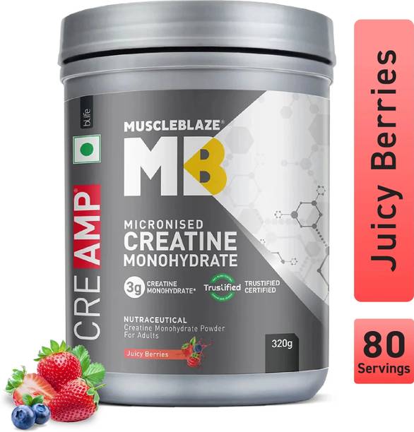 MUSCLEBLAZE Micronised Creatine Monohydrate CreAMP Powder, Trustified Certified Creatine