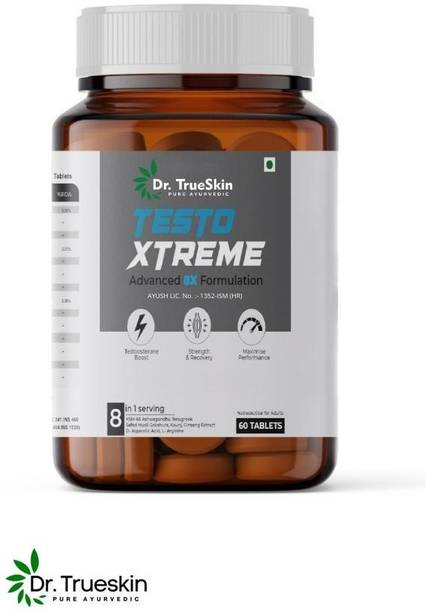 Dr.trueskin Testo Xtreme Tablets with herbal strength and vitality care Plant-Based Protein