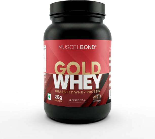 HEALTHFARM MuscleBond Gold Whey – 26g Protein | 100% Grass Fed Whey Protein Powder Whey Protein