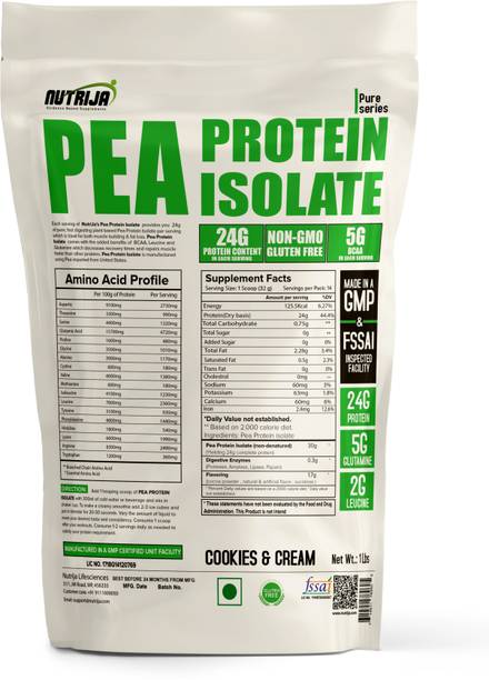 NutriJa PEA PROTEIN ISOLATE 85% 1Lbs Plant-Based Protein