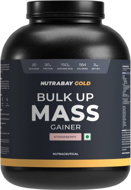 Nutrabay Gold Bulk Mass Gainer, 30g Protein, 554 Calories, Carbs to Protein Blend (3:1) Weight Gainers/Mass Gainers