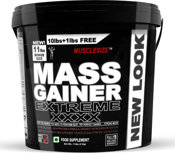 MUSCLE SIZE Extreme mass gainer Blend High Protein Powder 11lbs Weight Gainers/Mass Gainers