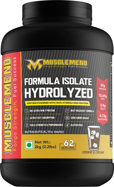 MUSCLEMEND |FORMULA ISOLATE HYDROLYZED |High Protein Powder|27g Protein|12.6g EAA|5.9g BCAA Whey Protein