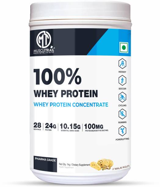 Muscle Trail Whey Protein Concentrate, 24g Protein per Serving,10.15g Essential Amino Acids Whey Protein