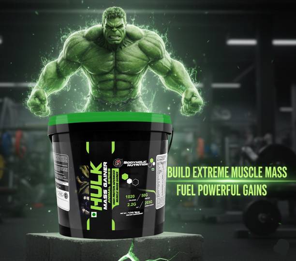 BODYHOLIC Nutrition Hulk Mass High Protein Extra Muscle Mass Growth (10lbs) Weight Gainers/Mass Gainers