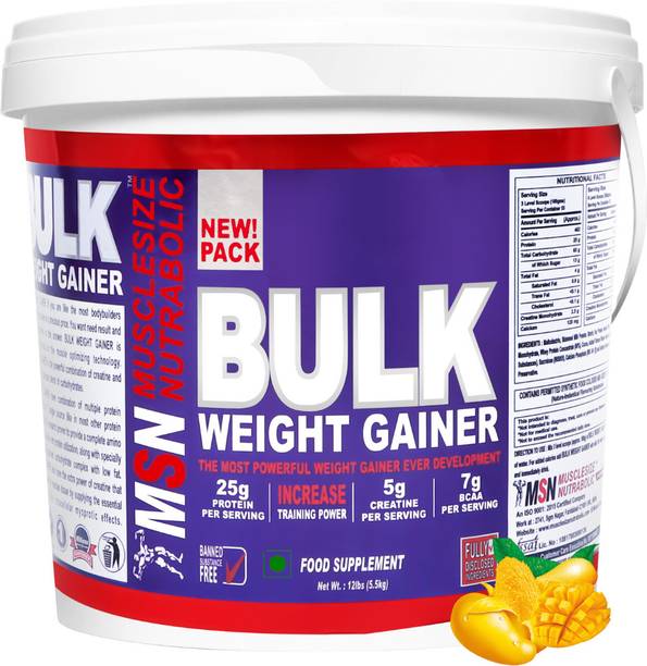 MUSCLE SIZE Bulk Mass Gainer For Bulk Gain 12lbs Weight Gainers/Mass Gainers