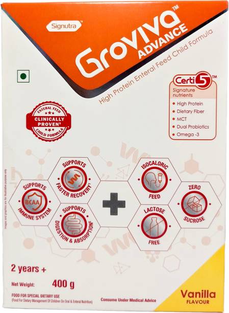 vivamom Groviva Advance High Protein Enteral Feed Child Formula Vanilla 400 gm Nutrition Bars