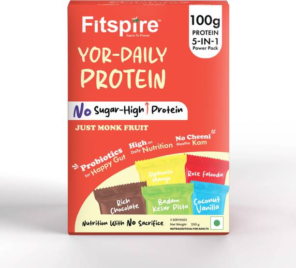 Fitspire YOR DAILY Whey Protein Travel Pack – Assorted Pack(Pack of 5) Whey Protein