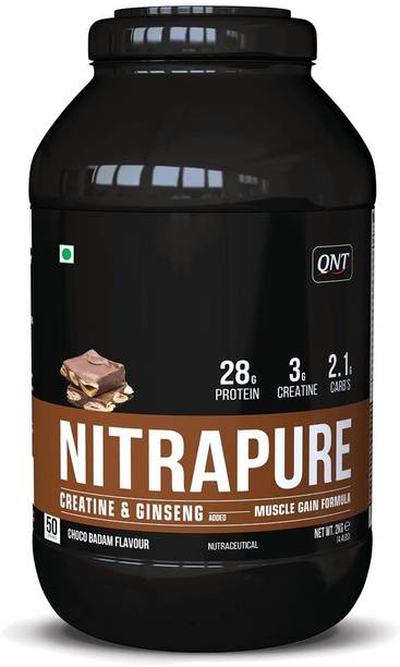 QNT Nitrapure Whey Protein, 2kg, Muscle Gain Formula, Choco Badam Flavor Whey Protein