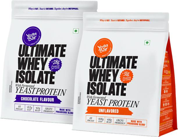 Yogabar Ultimate Whey Protein Powder|Whey Isolate + Yeast Protein|28g & 31g Protein Whey Protein