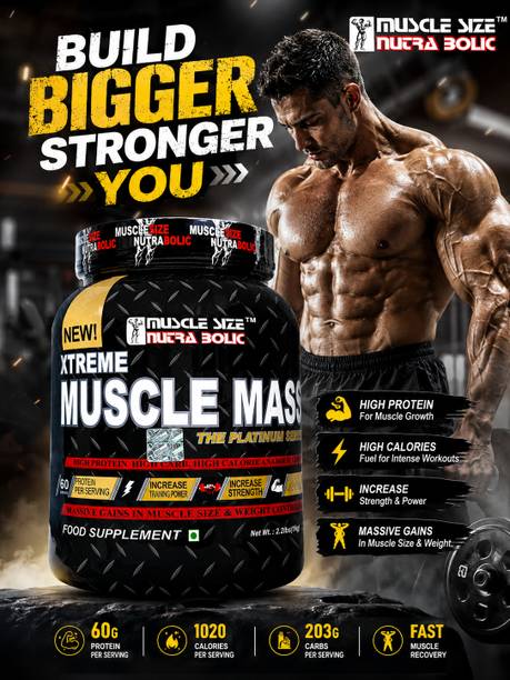 MUSCLE SIZE Xtreme Muscle Mass High Protein Weight Gain Supplement Weight Gainers/Mass Gainers