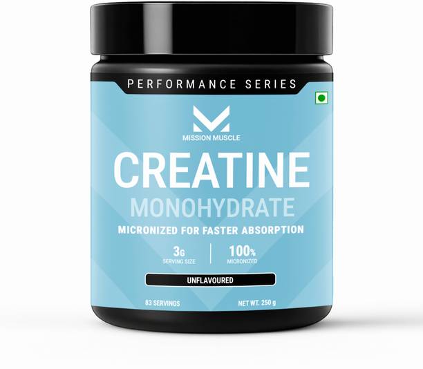 MISSION MUSCLE Creatine Monohydrate Supplement | 83 Servings | Fast-Absorbing Micronized Powder Whey Protein