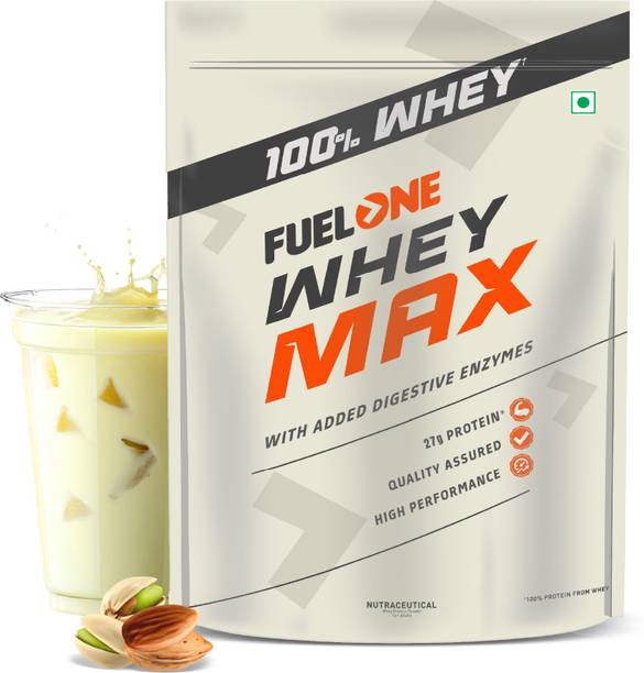 FUELONE Whey Protein Max, 27g Protein, 5.96g BCAAs & 4.7g Glutamic Acid Whey Protein