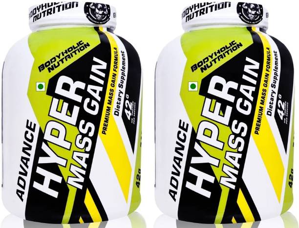 BODYHOLIC NUTRITION Advance Hyper Mass Gain Most Powerful Gainer Combo Pack Of 2 (6+6Lbs) Weight Gainers/Mass Gainers