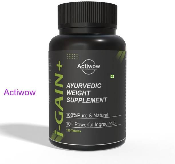ACTIWOW i-Gain+ I Herbal Muscle Gainer I Promotes Safe Muscle Growth & Mass Gain A02 Weight Gainers/Mass Gainers