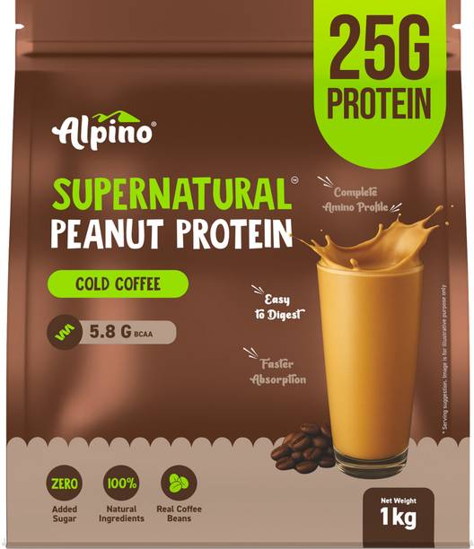 ALPINO Supernatural Peanut Protein Powder Cold Coffee 1kg Plant-Based Protein